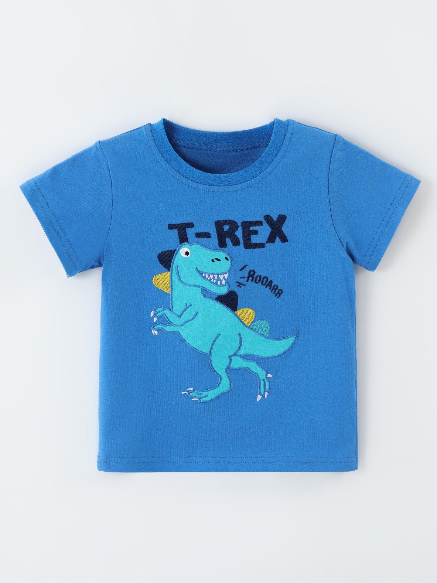 Trendy Dinosaur Cartoon Short Sleeve T-Shirt for Boys