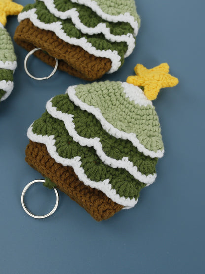 Sweet Christmas Tree Handmade Keychain Pouch
