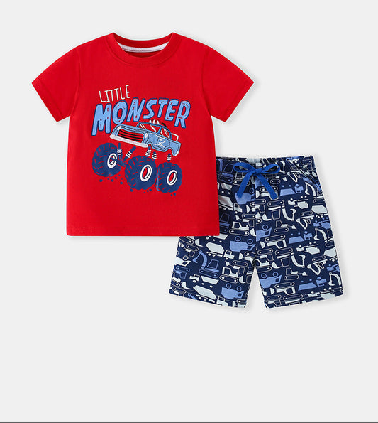 Cute Cartoon Sports Two-Piece Set for Boys