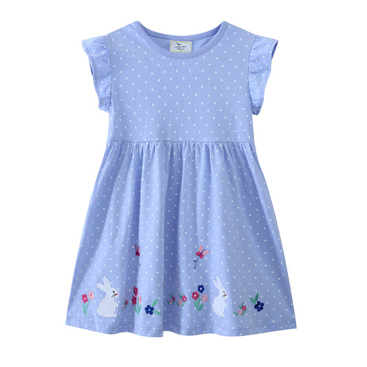 Stylish Embroidered Princess Dress Cotton Summer Outfit
