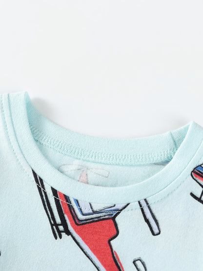 Adorable Boys Cotton Long Sleeve T-Shirt with Cartoon Print