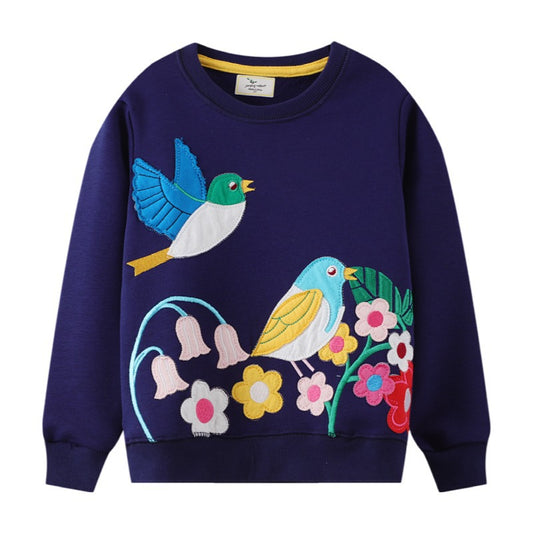 Kids Cartoon Sweatshirt Soft Cotton Casual Fall Top