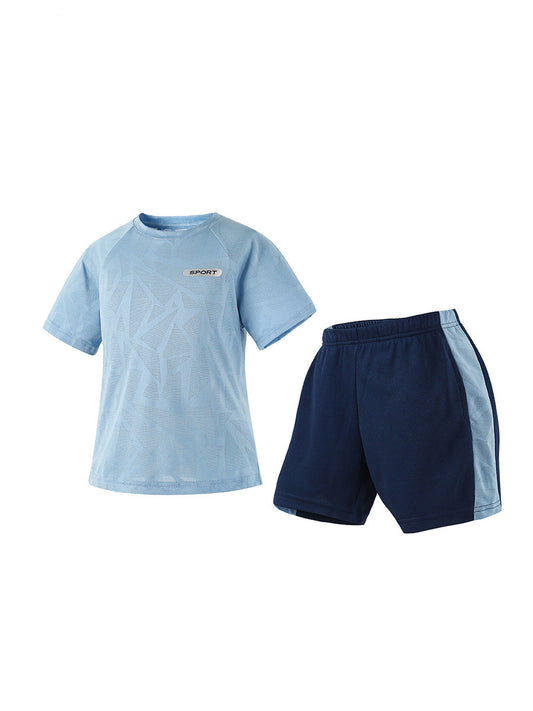Kids Athletic Two-Piece Clothing Set Moisture-Wicking Summer Outfit