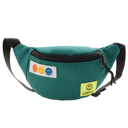 Trendy Smiley Face Kids Waist Bag Casual Crossbody Shoulder Bag