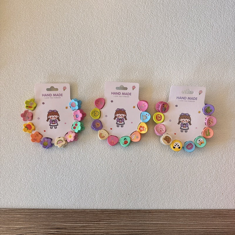 10-Pack Floral Themed Children's Hair Clips for Girls