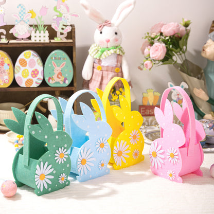 Easter Bunny 3D Felt Basket Cute Rabbit Tote Bag