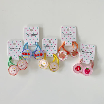 Cartoon Print Acrylic Hair Ties for Kids