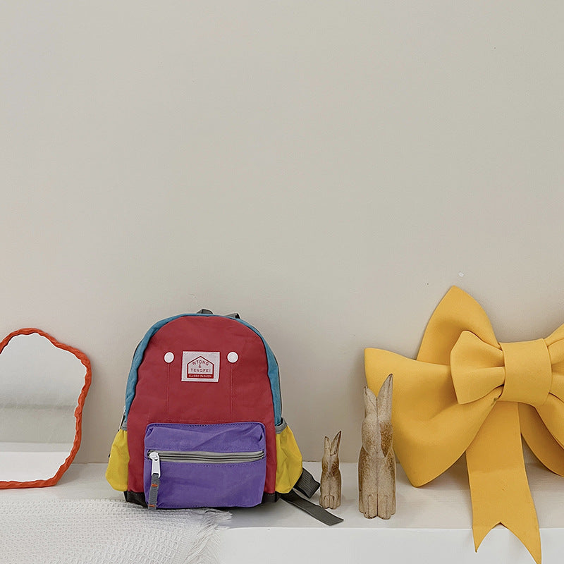 Kids Canvas Backpack Casual Lightweight Double Shoulder Bag
