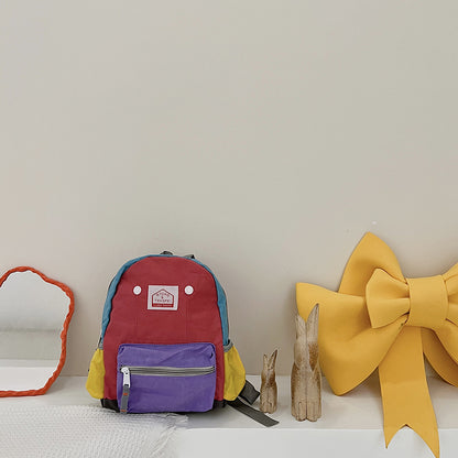 Kids Canvas Backpack Casual Lightweight Double Shoulder Bag