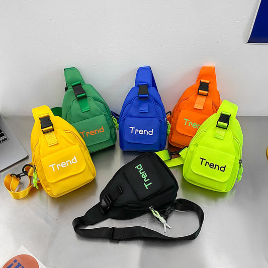 Trendy Canvas Kids Coin Bag with Letter Print