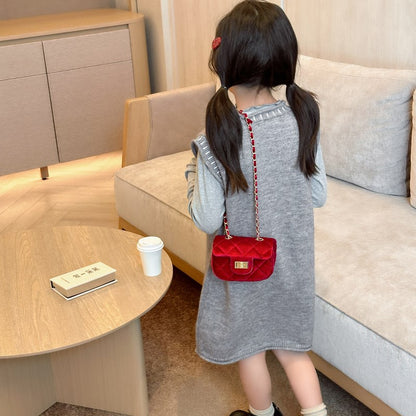 Trendy Velvet Mini Crossbody Bag for Kids