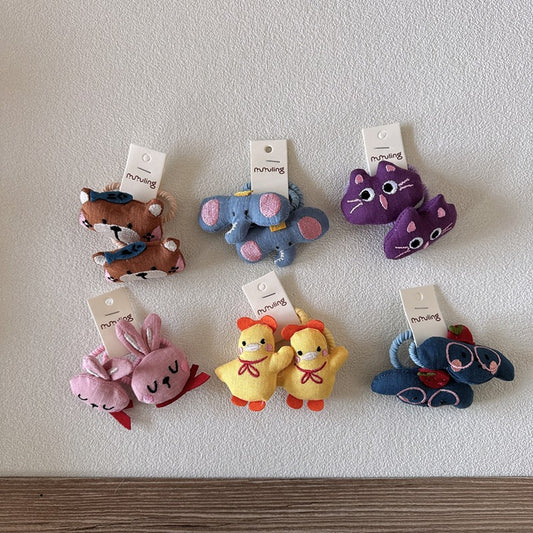 Cute Cartoon Fabric Hair Ties - Adorable Animal Designs