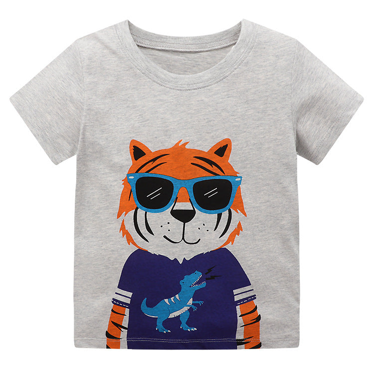 Kids Cartoon Cotton Short Sleeve T-Shirt