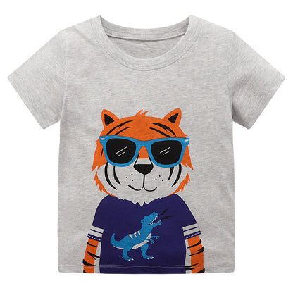 Kids Cartoon Cotton Short Sleeve T-Shirt