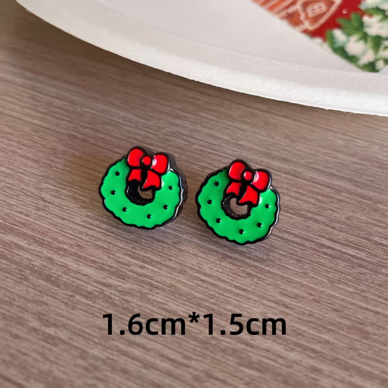 Cute Christmas Cartoon Character Earrings - Resin Drip Design