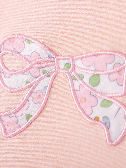 Cute Bow Summer Outfit for Baby Girls Cotton Two-Piece Set