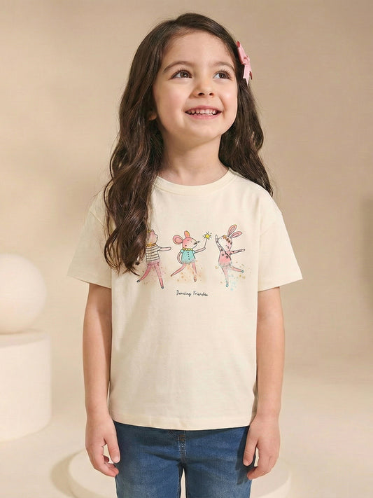 Kids Animal Print Short Sleeve T-Shirt Soft Cotton Casual Wear