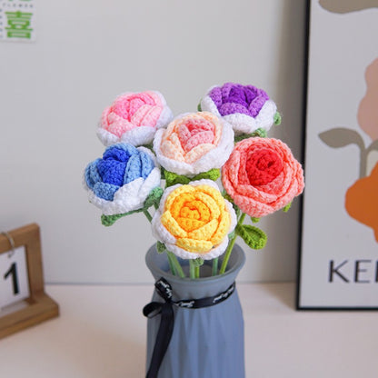 Single Stem Dried Flower Rose Tulip Bouquet Decor