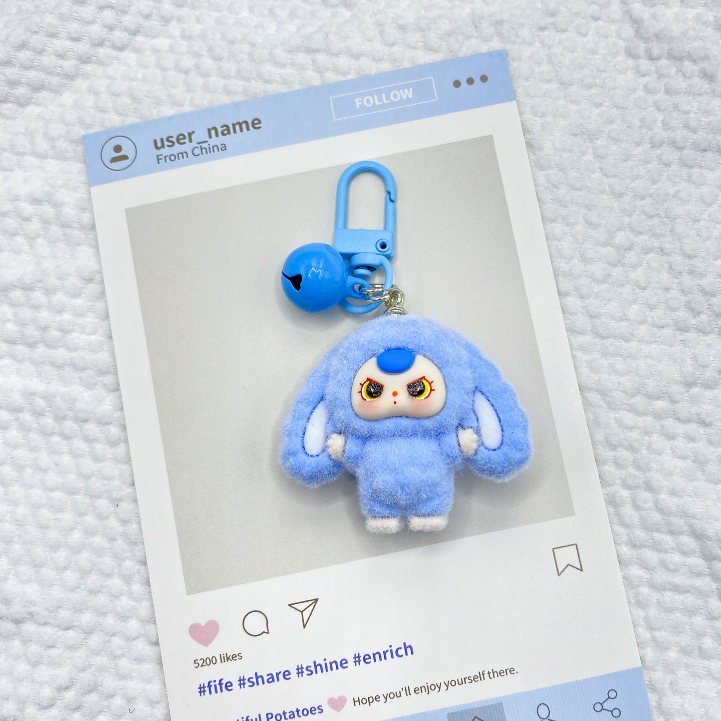 Cute Plush Bunny Keychain Bag Charm - DIY Accessory