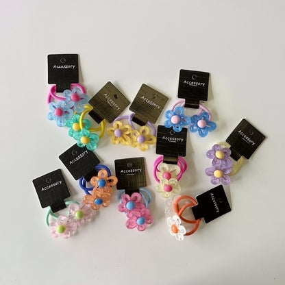 Colorful Hollow Flower Hair Ties for Kids