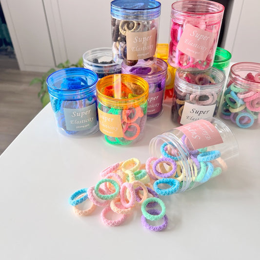Pastel Colored Hair Ties for Kids - 50 Pack Elastic Hair Accessories
