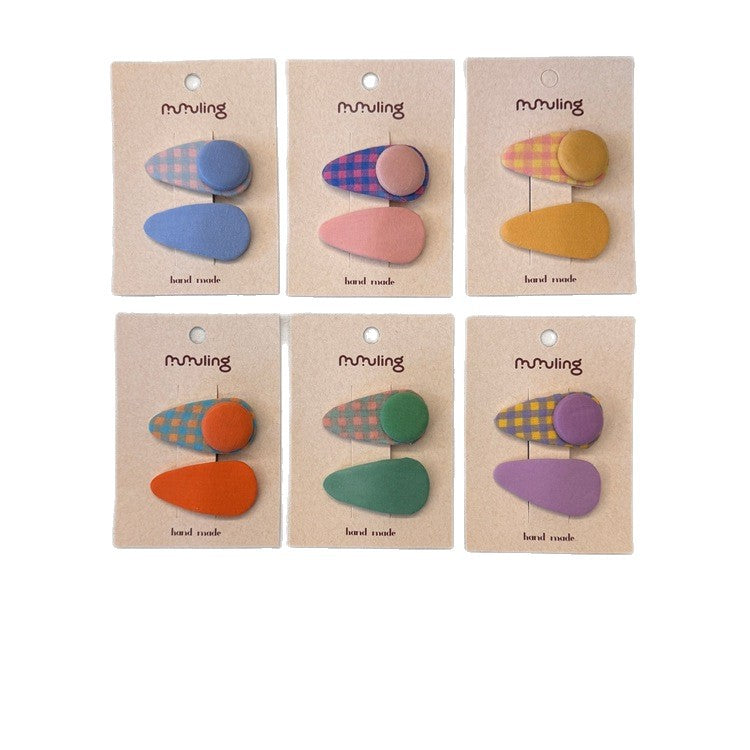 Cute Children’s Hair Clips with Checkered Design