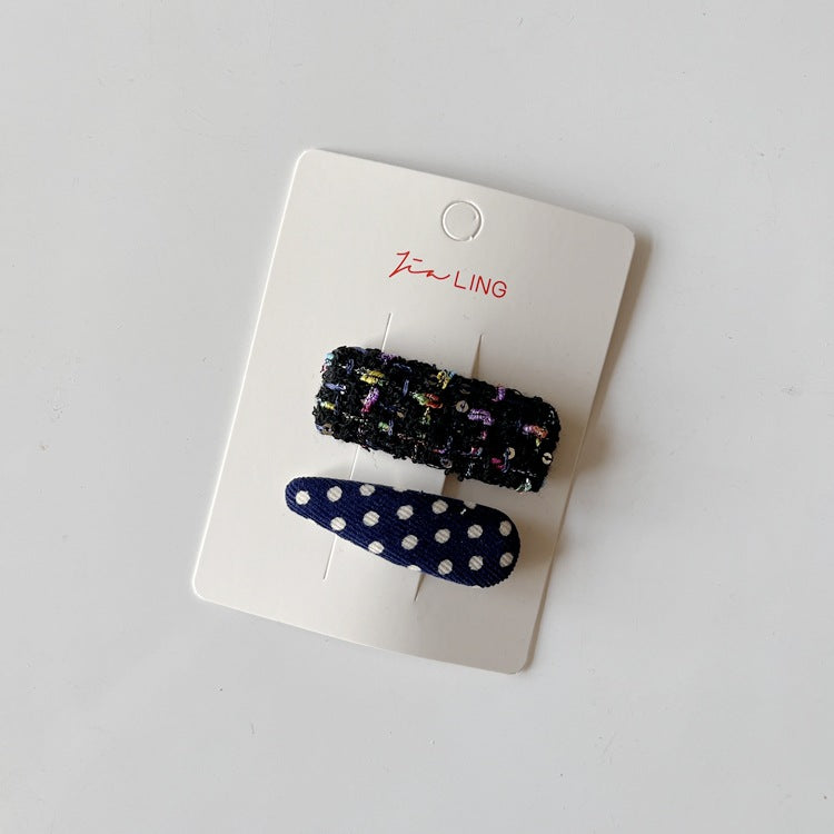 Cute Blue Cat Bow Hair Clips Fabric Accessories for Kids