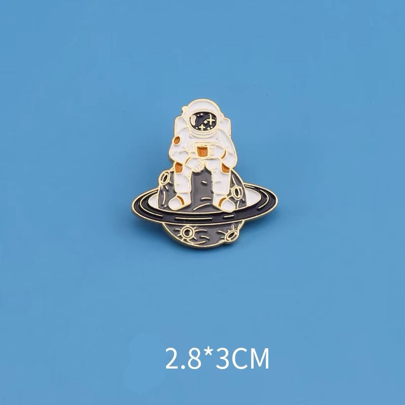 Astronaut Brooch Cute Cartoon Space Badge for Bags