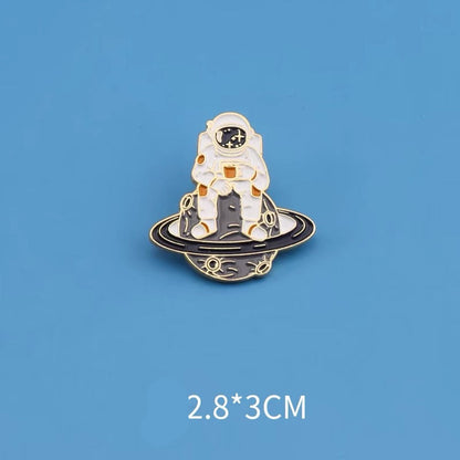 Astronaut Brooch Cute Cartoon Space Badge for Bags