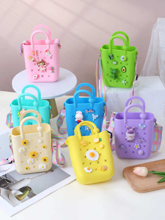 Waterproof Jelly Bag For Women With Flower Design - Casual Daily Use