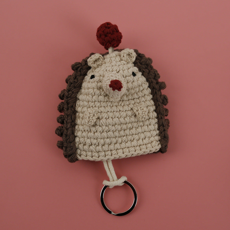 Handcrafted Cartoon Key Pouch Cute Duck Butt Knitted Key Holder