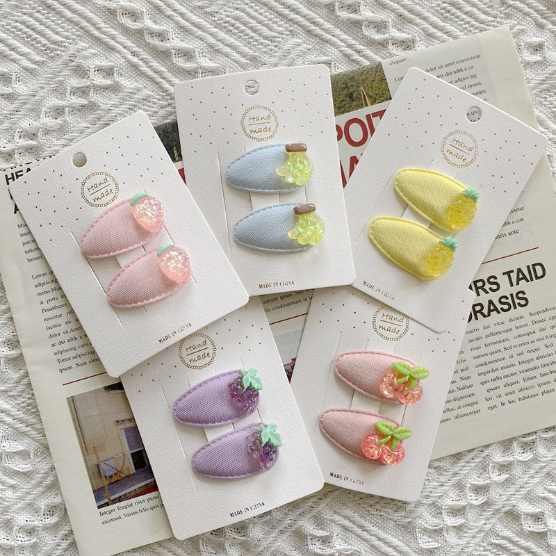 Fruit-Themed Children’s Hair Clips - Cute Water Drop BB Clips
