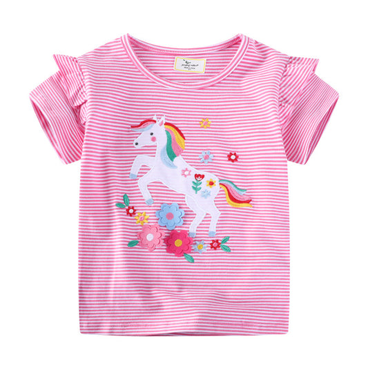 Cute Cartoon Short Sleeve T-Shirt for Girls
