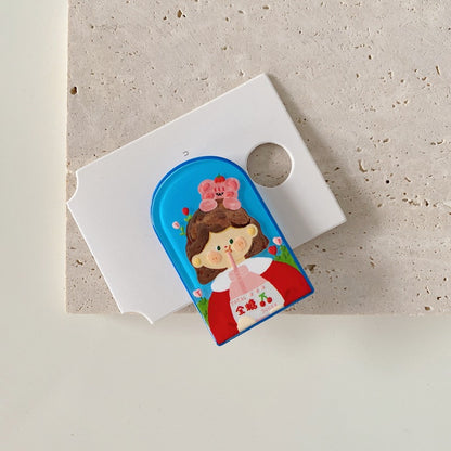 Kids' Cartoon Bear Hair Clips Acrylic Duckbill Clips for Girls