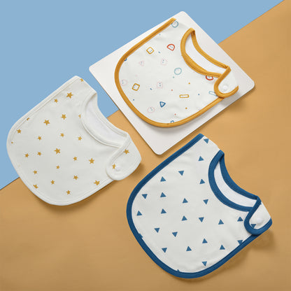 3-Pack Cartoon Baby Bibs Soft Cotton Waterproof Drool Bibs