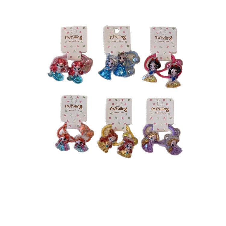 Cartoon Princess Hair Ties for Kids - Cute Elastic Hair Bands