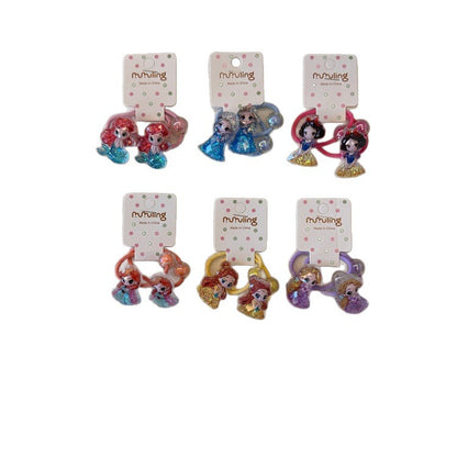 Cartoon Princess Hair Ties for Kids - Cute Elastic Hair Bands