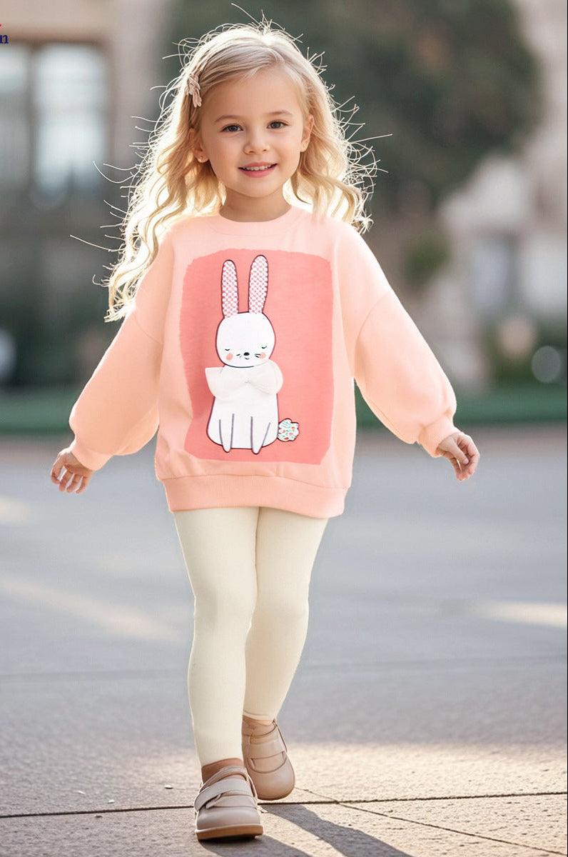 Cartoon Long Sleeve Hoodie for Girls Cotton Fall Outfit