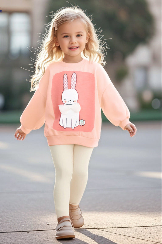Cartoon Long Sleeve Hoodie for Girls Cotton Fall Outfit