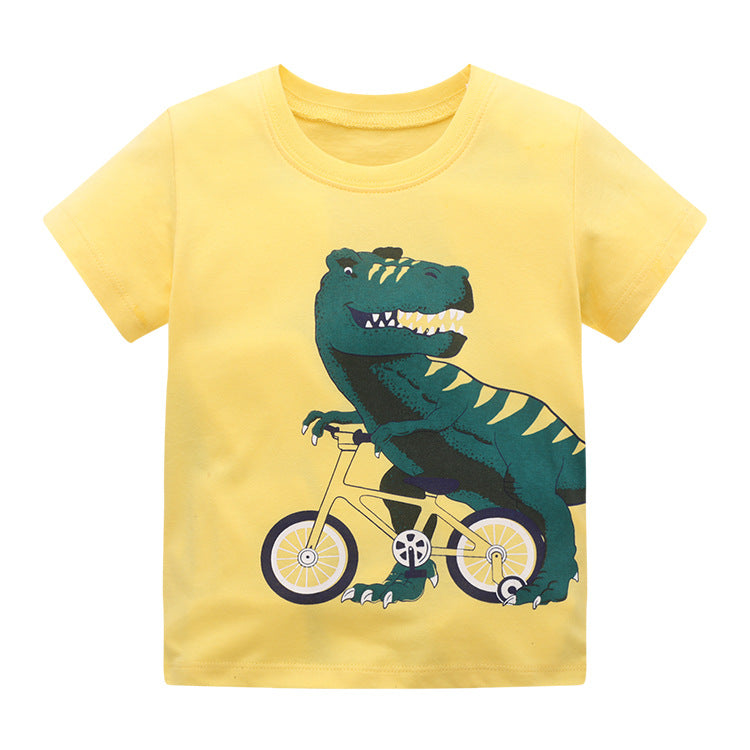 Little Bitty Boys' Summer T-Shirt Animal Cartoon Moisture-Wicking Casual Style