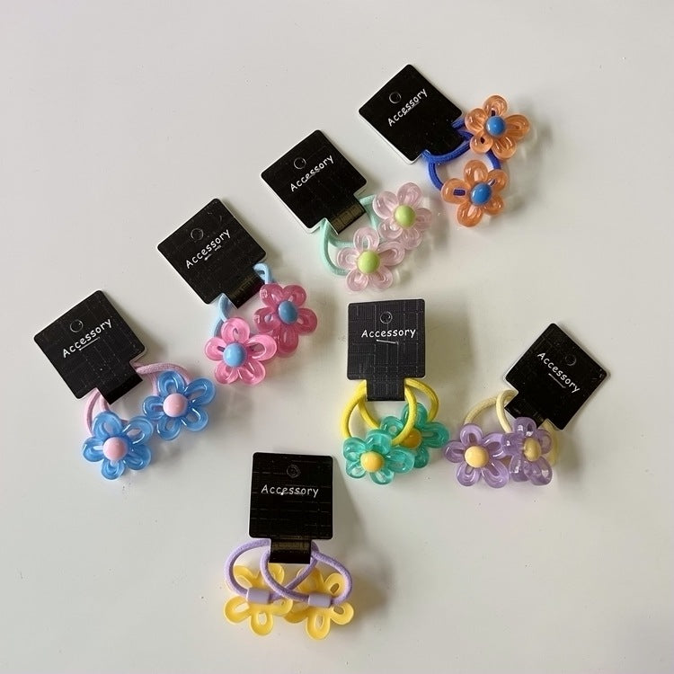 Colorful Hollow Flower Hair Ties for Kids