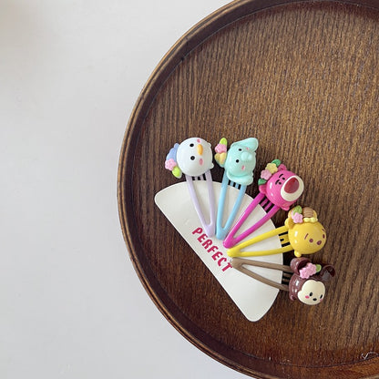 5-Pack Cute Cartoon Hair Clips for Kids