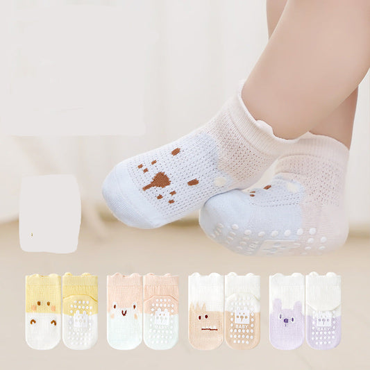 Baby Non-Slip Floor Socks Cartoon Design Breathable Cotton Socks