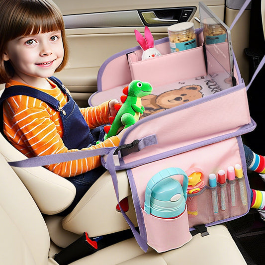 Portable Travel Children's Toy Tray with Folding Drawing Board for Car Seats