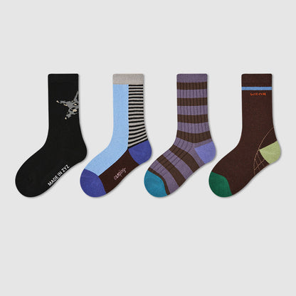 Kids Socks Puppy Cartoon Breathable Cotton Mid Calf