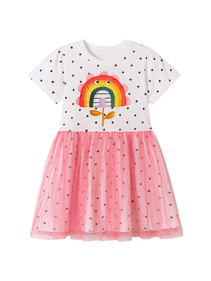 Adorable Summer Cotton Tulle Dress for Girls
