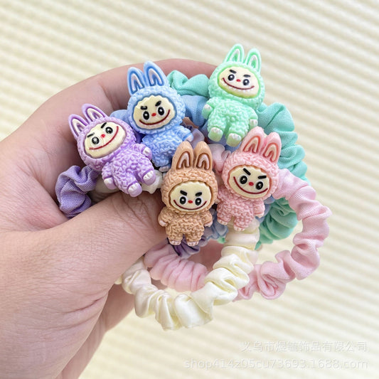 Labubu Style Soft Hair Ties for Girls