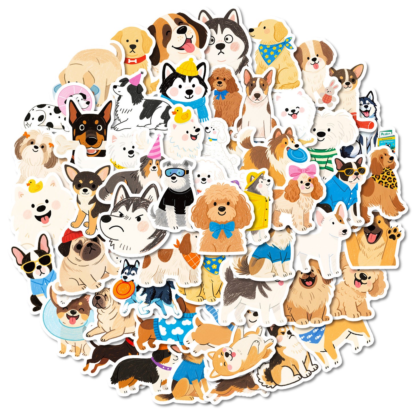 Sticker Sheets Cute Hand Drawn Dog Vinyl Waterproof
