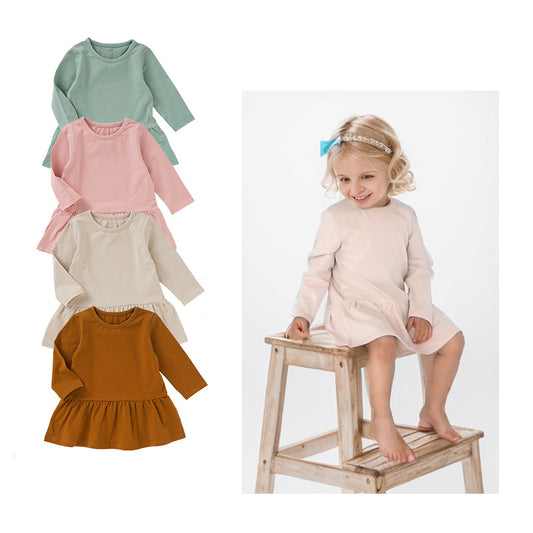 Ruffled Hem Baby Dress Organic Cotton Cute Design