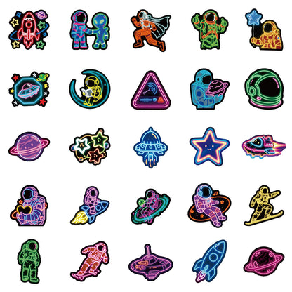 Sticker Pack Neon Astronaut Waterproof Vinyl For Luggage
